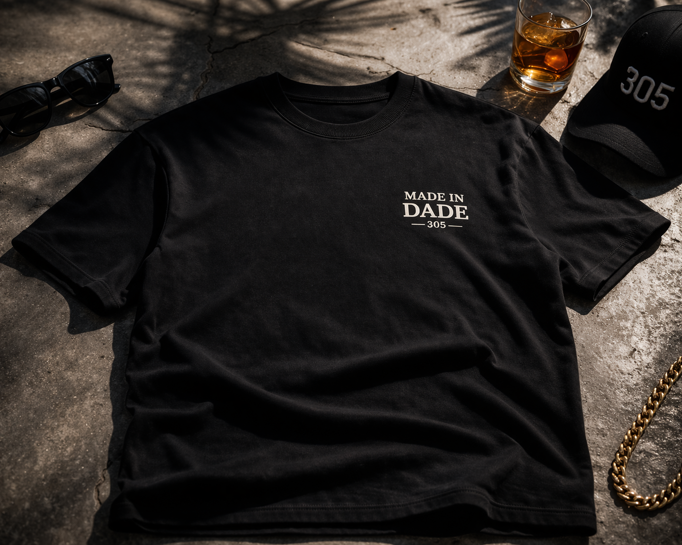 Made in Dade 305 Black T-Shirt – Miami Streetwear Essential